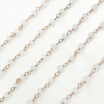 Load image into Gallery viewer, White Moonstone Rose Gold Plated Wire Chain