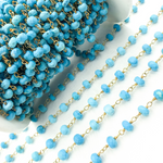 Load image into Gallery viewer, Turquoise Gold Plated Wire Chain