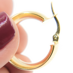 Load image into Gallery viewer, 14K Solid Gold Smooth Hoop Earrings.