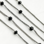 Load image into Gallery viewer, Black Spinel Double Oxidized Connected Wire Chain.