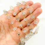 Load image into Gallery viewer, Strawberry Quartz Coated Gold Plated Wire Chain