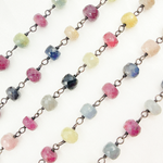 Load image into Gallery viewer, Multi Sapphire Oxidized Wire Chain
