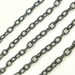 Load image into Gallery viewer, Black Rhodium 925 Sterling Silver Smooth Cable Link Chain