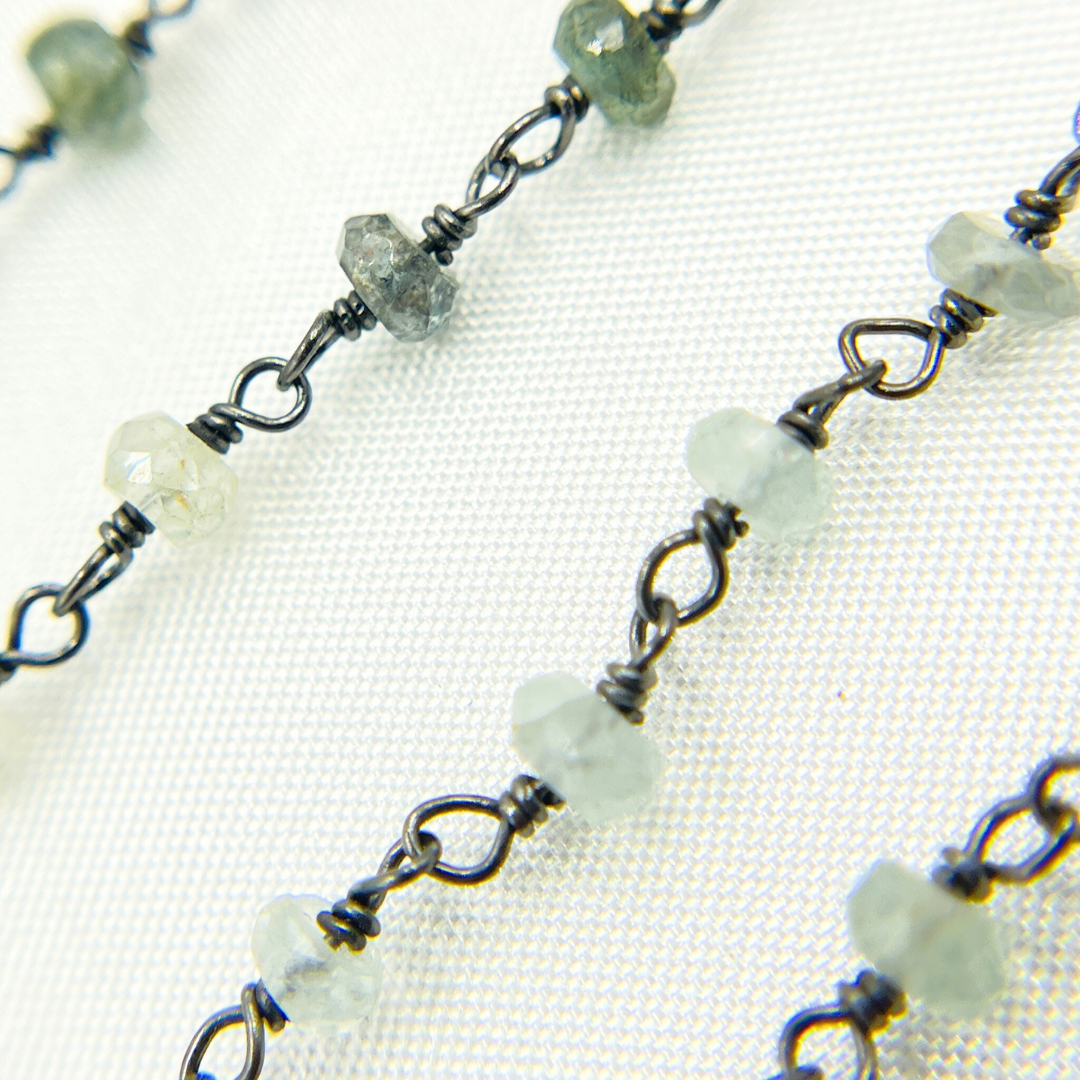 Moss Aquamarine Oxidized Wire Chain.