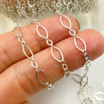 Load image into Gallery viewer, 738FSS. 925 Sterling Silver Flat Oval and Round Link Chain