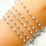 Load image into Gallery viewer, White Moonstone Oxidized Wire Chain.