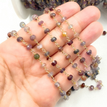 Load image into Gallery viewer, Multi Spinel Gold Plated Wire Chain.