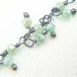 Load image into Gallery viewer, Coated Green Quartz Cluster Dangle Oxidized Wire Chain.