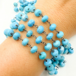 Load image into Gallery viewer, Turquoise Rondel Oxidized Wire Chain