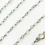 Load image into Gallery viewer, Rainbow Moonstone Oxidized Wire Chain.