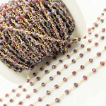 Load image into Gallery viewer, Coated Garnet Gold Plated Wire Chain