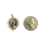 Load image into Gallery viewer, Black Rhodium Sterling Silver with Diamonds Shield Shape Charm