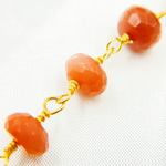 Load image into Gallery viewer, Peach Moonstone Gold Plated Wire Chain.