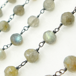 Load image into Gallery viewer, Labradorite Round Oxidized Wire Chain.