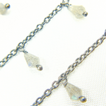 Load image into Gallery viewer, Labradorite Drop Dangle Oxidized Wire Chain.