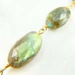 Load image into Gallery viewer, Labradorite Oval Shape Gold Plated Wire Chain