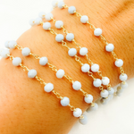 Load image into Gallery viewer, Blue Opal Gold Plated Wire Chain