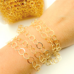 Load image into Gallery viewer, 14K Gold Filled Flat Round Link Chain