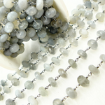 Load image into Gallery viewer, Grey Moonstone Oxidized Wire Chain