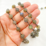 Load image into Gallery viewer, Labradorite Round Oxidized Wire Chain.