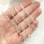 Load image into Gallery viewer, 925 Sterling Silver Paperclip Flat Link Chain.