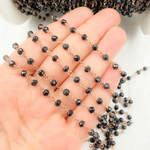 Load image into Gallery viewer, Black Spinel Rose Gold Plated Wire Chain