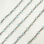 Load image into Gallery viewer, Sky Blue Topaz Oxidized Wire Chain.