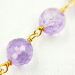 Load image into Gallery viewer, Pink Amethyst Round Shape Gold Plated Wire Chain