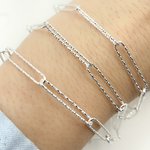Load image into Gallery viewer, 925 Sterling Silver Diamond Cut Paperclip Link Chain.