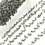 Load image into Gallery viewer, Black Spinel Cluster Dangle 3.5mm Gold Plated Wire Chain.