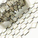 Load image into Gallery viewer, Crystal Rectangular Shape Bezel Oxidized Wire Chain.