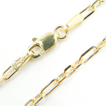 Load image into Gallery viewer, 14K Solid Gold Paperclip Long & Short Link Chain