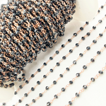 Load image into Gallery viewer, Black Spinel Rose Gold Plated Wire Chain