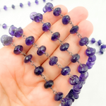 Load image into Gallery viewer, Amethyst Oxidized 925 Sterling Silver Wire Chain