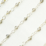 Load image into Gallery viewer, Coated Grey Moonstone 925 Sterling Silver Wire Chain