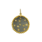 Load image into Gallery viewer, 925 Sterling Silver Black Rhodium with Diamonds Circle Shape Charm.
