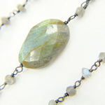 Load image into Gallery viewer, Labradorite Oxidized Wire Chain.