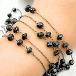 Load image into Gallery viewer, Black Spinel Oxidized Connected Wire Chain. BSP32