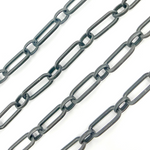 Load image into Gallery viewer, Black Rhodium Matt Sterling Silver Paperclip Chain