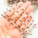 Load image into Gallery viewer, Rose Quartz Oxidized 925 Sterling Silver Wire Chain