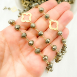 Load image into Gallery viewer, Pyrite With Marquis Shape Gold Plated Wire Chain