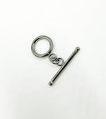 Load image into Gallery viewer, Black Rhodium 925 Sterling Silver Toggle Lock 14mm Round. Toggle10BR