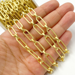 Load image into Gallery viewer, Gold Plated Matt Sterling Silver Long & Short Link Chain