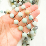 Load image into Gallery viewer, Peruvian Opal Round Shape Oxidized Wire Chain