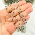 Load image into Gallery viewer, Green Amethyst Oxidized Wire Chain