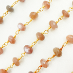 Load image into Gallery viewer, Chocolate Moonstone Gold Plated Wire Chain