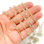 Load image into Gallery viewer, Multi Aquamarine Gold Plated Wire Chain