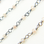 Load image into Gallery viewer, Coated Peach Moonstone Oxidized Wire Chain.