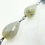 Load image into Gallery viewer, Labradorite Tear Drop Shape Oxidized Wire Chain.