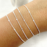 Load image into Gallery viewer, 925 Sterling Silver Satellite Curb & Diamond Cut Marina Link Chain